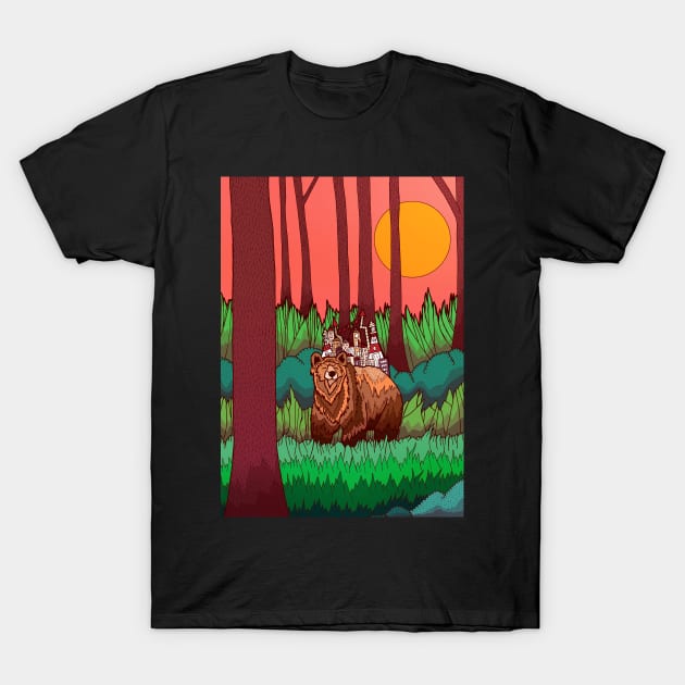 The forest and the bear T-Shirt by Swadeillustrations